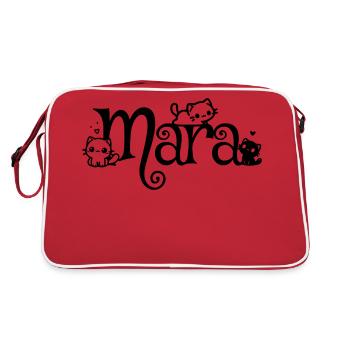 Mara Name First Name Kitten Name - Retro Bag - red/white - Back