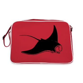 Rochen - Retro Tasche - Rot/Weiß - Hinten