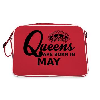 queens are born in may - Retro Tasche - Rot/Weiß - Hinten