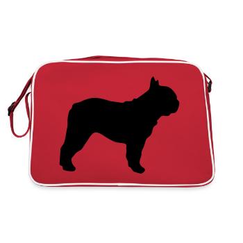 Profil de Bouledogue Français - Sac Retro - rouge/blanc - Dos