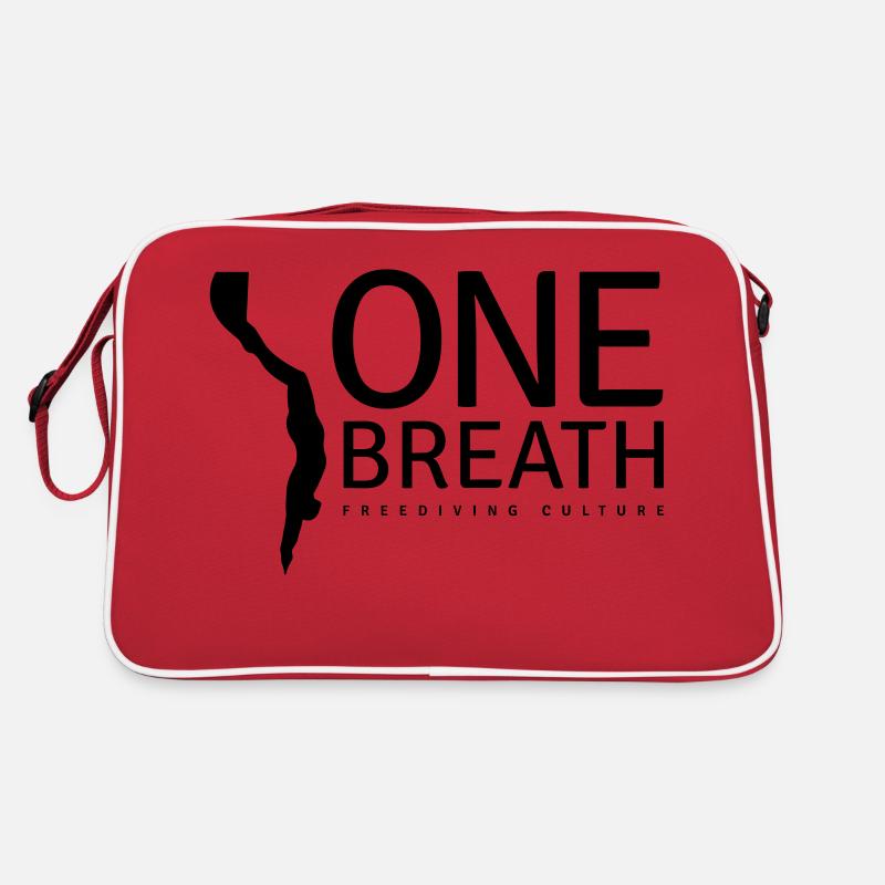 One Breath (custom color) - Retro Tasche - Rot/Weiß
