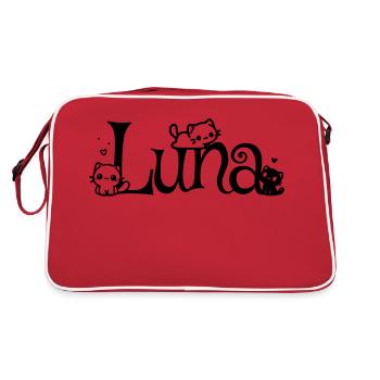 Luna Nom Prénom Chaton Nom - Sac Retro - rouge/blanc - Dos