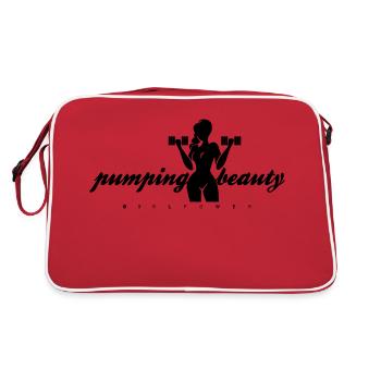 Pompage Beauté Couleur unie - Sac Retro - rouge/blanc - Dos