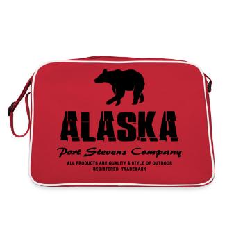 Alaska - Grizzly - Retro Tasche - Rot/Weiß - Hinten