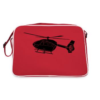 ec145 Hubschrauber Helikopter Helicopter - Retro Tasche - Rot/Weiß - Hinten