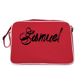 Samuel - Retro Tasche - Rot/Weiß - Hinten