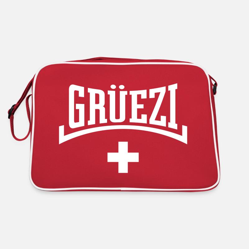 Grüezi (Schweiz / Schweizerfahne / Konkav) Retro Tasche