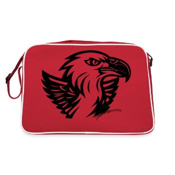 eagle's head with small wings - Retro Bag - red/white - Back