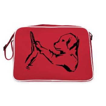 chien donne 5 - haut cinq - Sac Retro - rouge/blanc - Dos