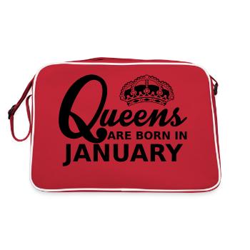 queens are born in january - Retro Tasche - Rot/Weiß - Hinten