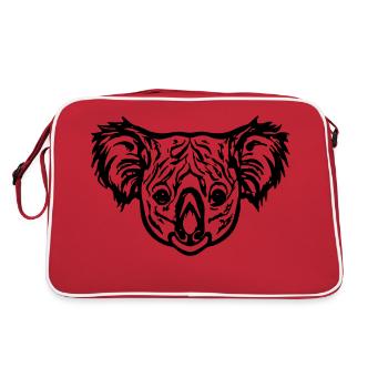 Koala Bear Illustration Koala Bear Head Gift Idea - Retro Bag - red/white - Back