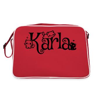Karla Nom Prénom Nom du chaton - Sac Retro - rouge/blanc - Dos