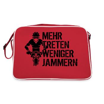 Mehr treten weniger jammern - Retro Tasche - Rot/Weiß - Hinten