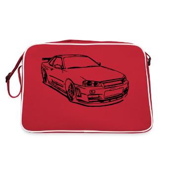 Skyline GTR R34 - Retro Tasche - Rot/Weiß - Hinten