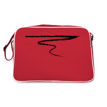 Stroke art brush stroke underline crack line - Retro Bag - red/white - Back