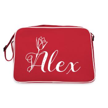 Alex Nom Prénom Motif tulipe - Sac Retro - rouge/blanc - Dos