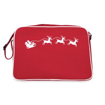 weihnachtsmann schlitten - Retro Tasche - Rot/Weiß - Hinten