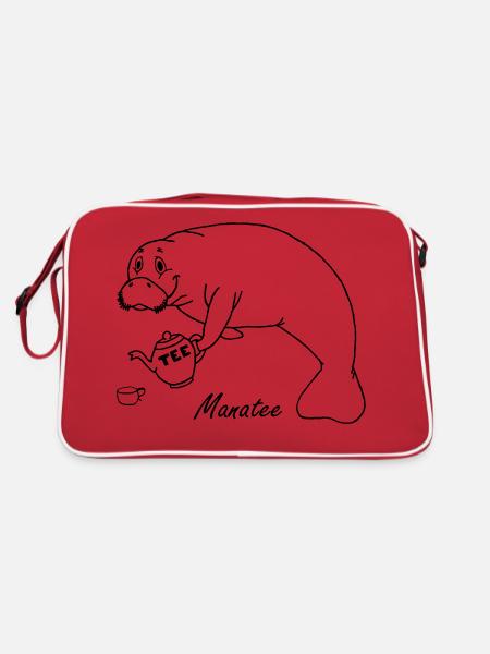 Manatee comme le thé - Sac Retro - rouge/blanc - Dos