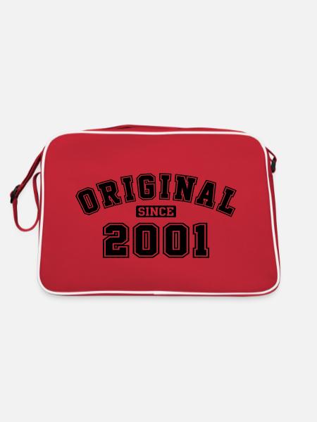 Original Since 2001 College Style - Retro Tasche - Rot/Weiß - Hinten