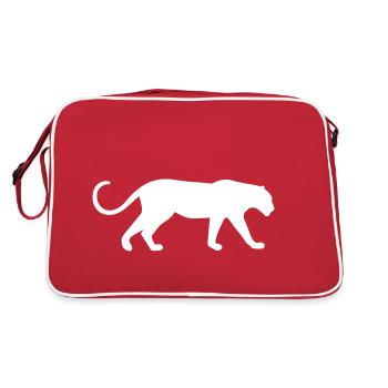 Panthère noire chat noir léopard - Sac Retro - rouge/blanc - Dos