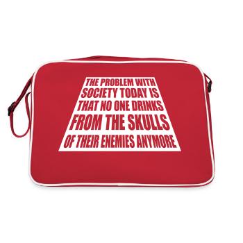 drinks from enemies skulls - Retro Bag - red/white - Back