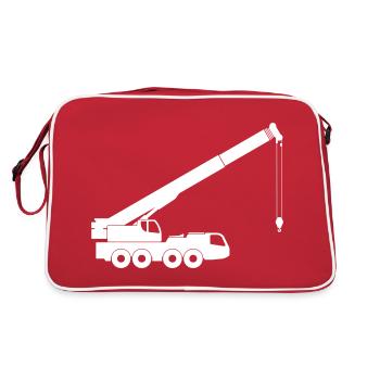 Mobile crane icon symbol shape. Mobile Lifting - Retro Bag - red/white - Back