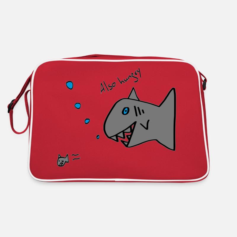 also hungry fish - Retro Tasche - Rot/Weiß