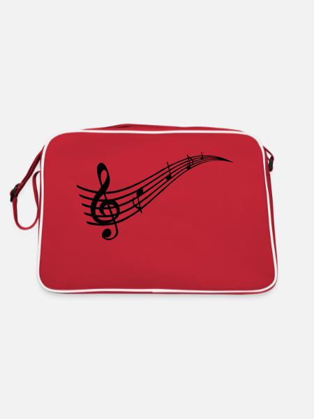 Musik - Retro Tasche - Rot/Weiß - Hinten