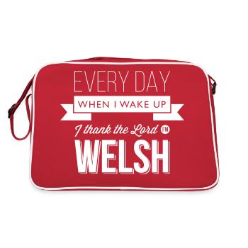 Wales rugby - I thank the Lord I'm Welsh - Retro Bag - red/white - Back