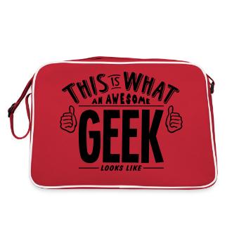 awesome geek looks like pro design - Retro Bag - red/white - Back