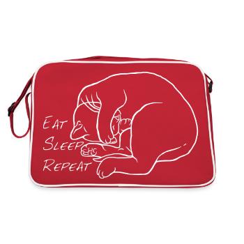 Eat Sleep Repeat - Retro Tasche - Rot/Weiß - Hinten