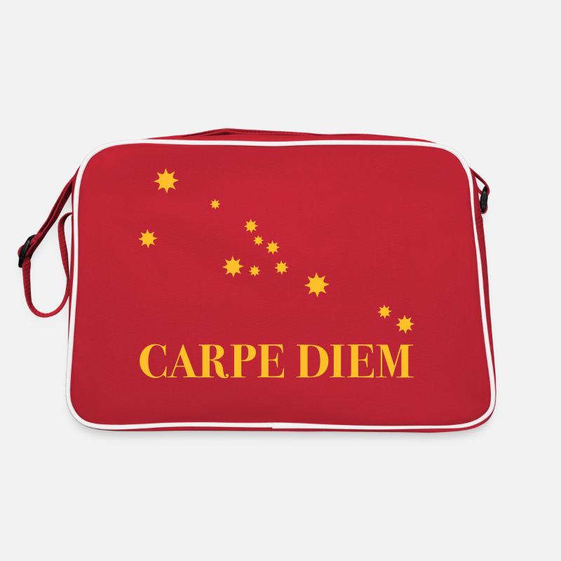 Carpe Diem nutze den Tag Sternbild Stier Horoskop Retro Tasche