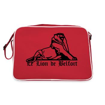 Lion de Belfort + texte gothique - Sac Retro - rouge/blanc - Dos