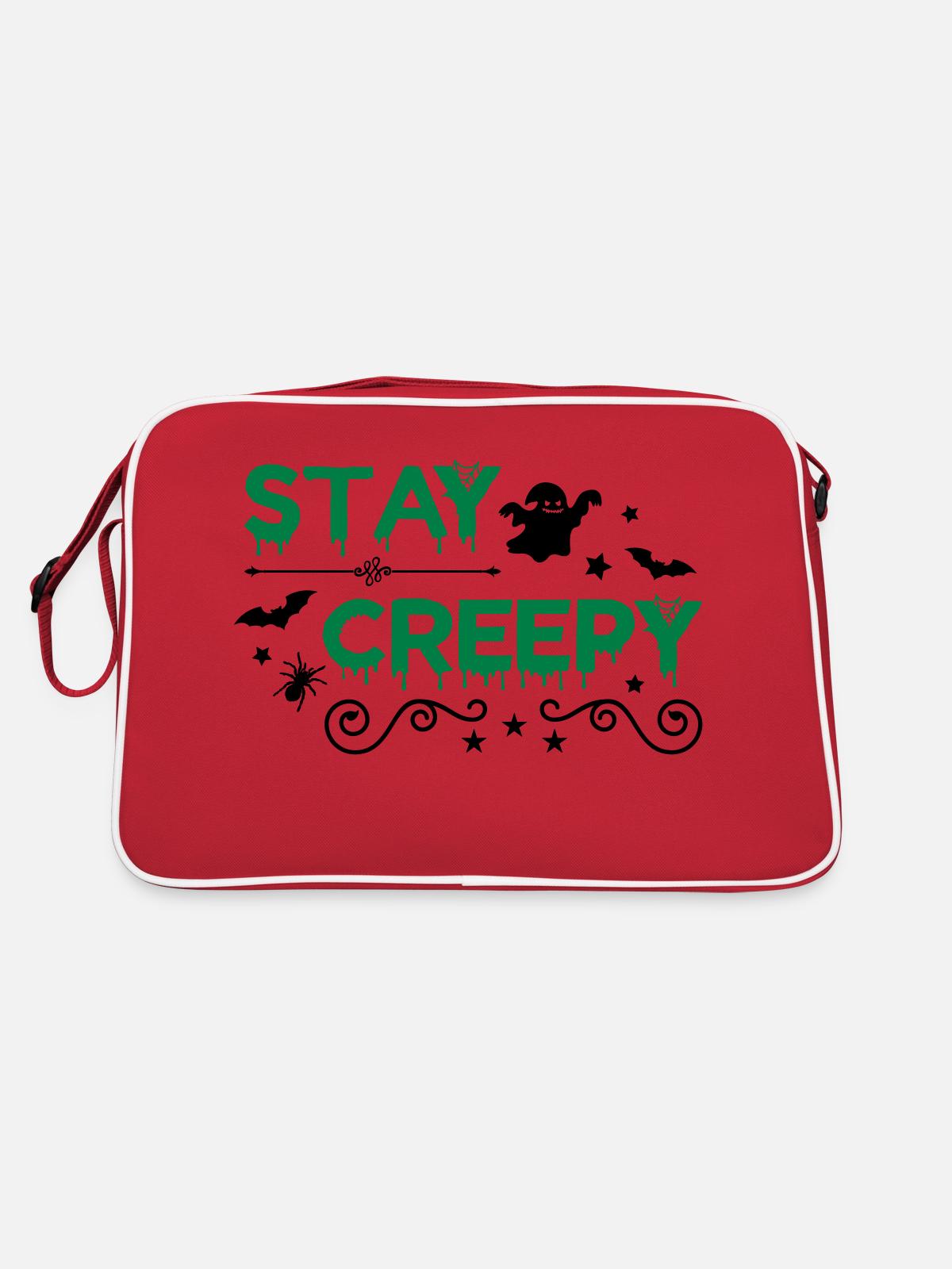 Restez effrayant - Sac Retro - rouge/blanc - Dos