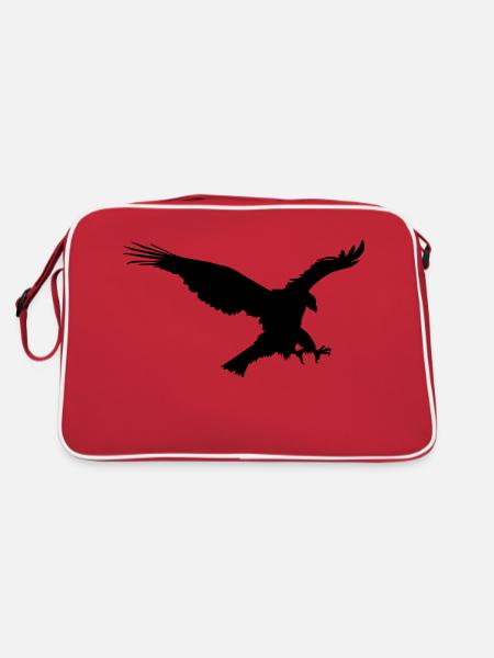 Adler anflug - Retro Tasche - Rot/Weiß - Hinten