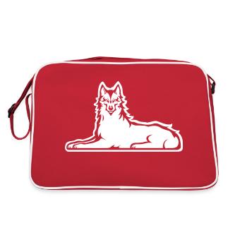 Loup blanc tchétchène - Sac Retro - rouge/blanc - Dos