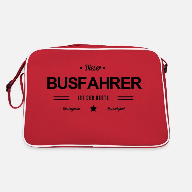 Bester Busfahrer - Retro Tasche - Rot/Weiß