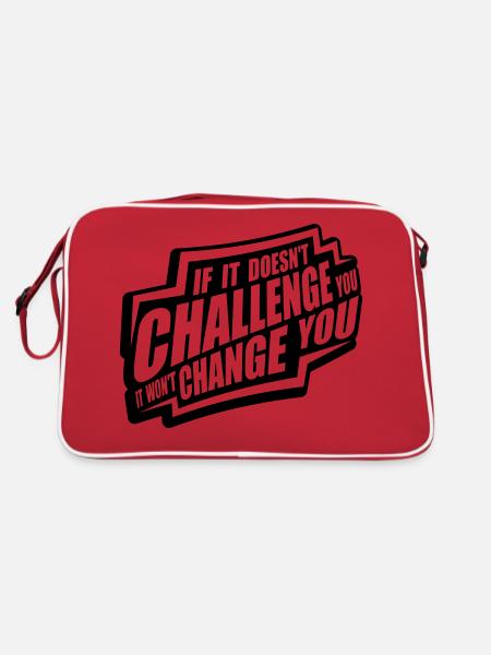 Workout Fitness Motivation Quote - Retro Bag - red/white - Back