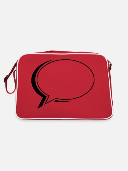 sprechblase oval - Retro Tasche - Rot/Weiß - Hinten