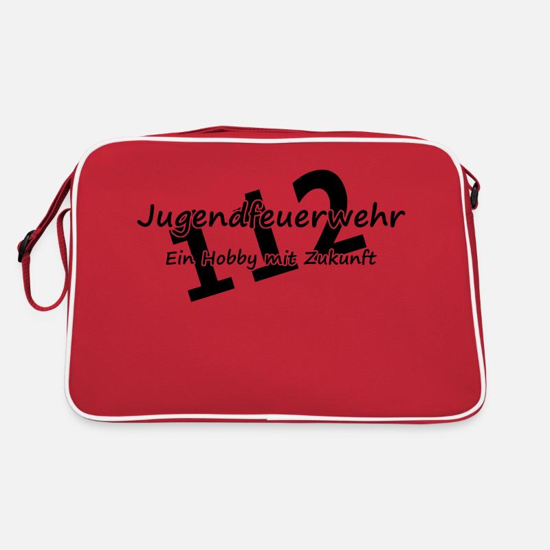 Jugendfeuerwehr, Hobby mit Zukunft - Retro Tasche - Rot/Weiß