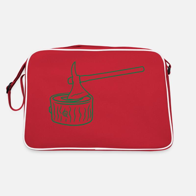 Axe Tree Felling Lumberjack Forest Stump Wood Chopping Retro Bag