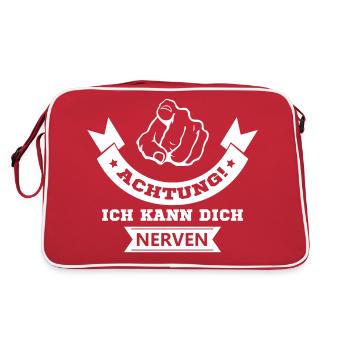 ich kann dich nerven - Retro Tasche - Rot/Weiß - Hinten