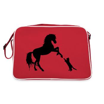 Cheval et chat - Sac Retro - rouge/blanc - Dos