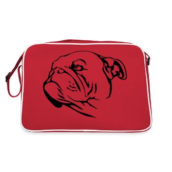 Bulldog - Retro Tasche - Rot/Weiß - Hinten