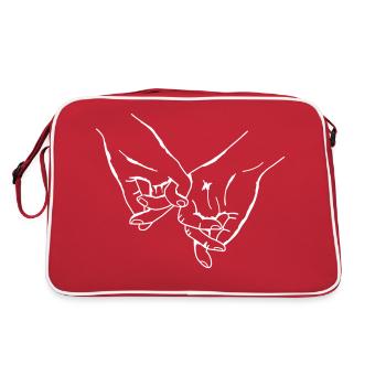 Hands Holding Love - Retro Bag - red/white - Back