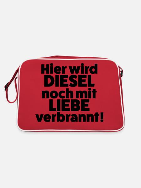 Ici, le diesel est encore brûlé d’amour - Sac Retro - rouge/blanc - Dos