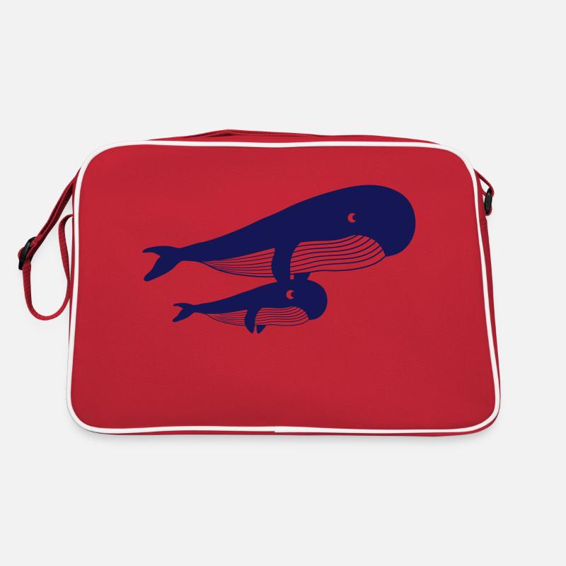Conception de baleine bleue maman Sac Retro