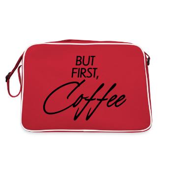 But first Coffee - Retro Tasche - Rot/Weiß - Hinten