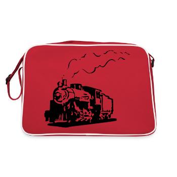 dampflok chemin de fer locomotive roman - Sac Retro - rouge/blanc - Dos