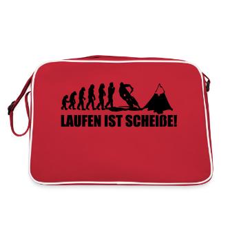 laufen ist scheiße - Retro Tasche - Rot/Weiß - Hinten